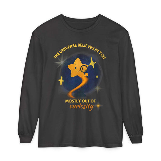 Printify Universe Believes in You Star Graphic Long Sleeve T-Shirt - Youniverses