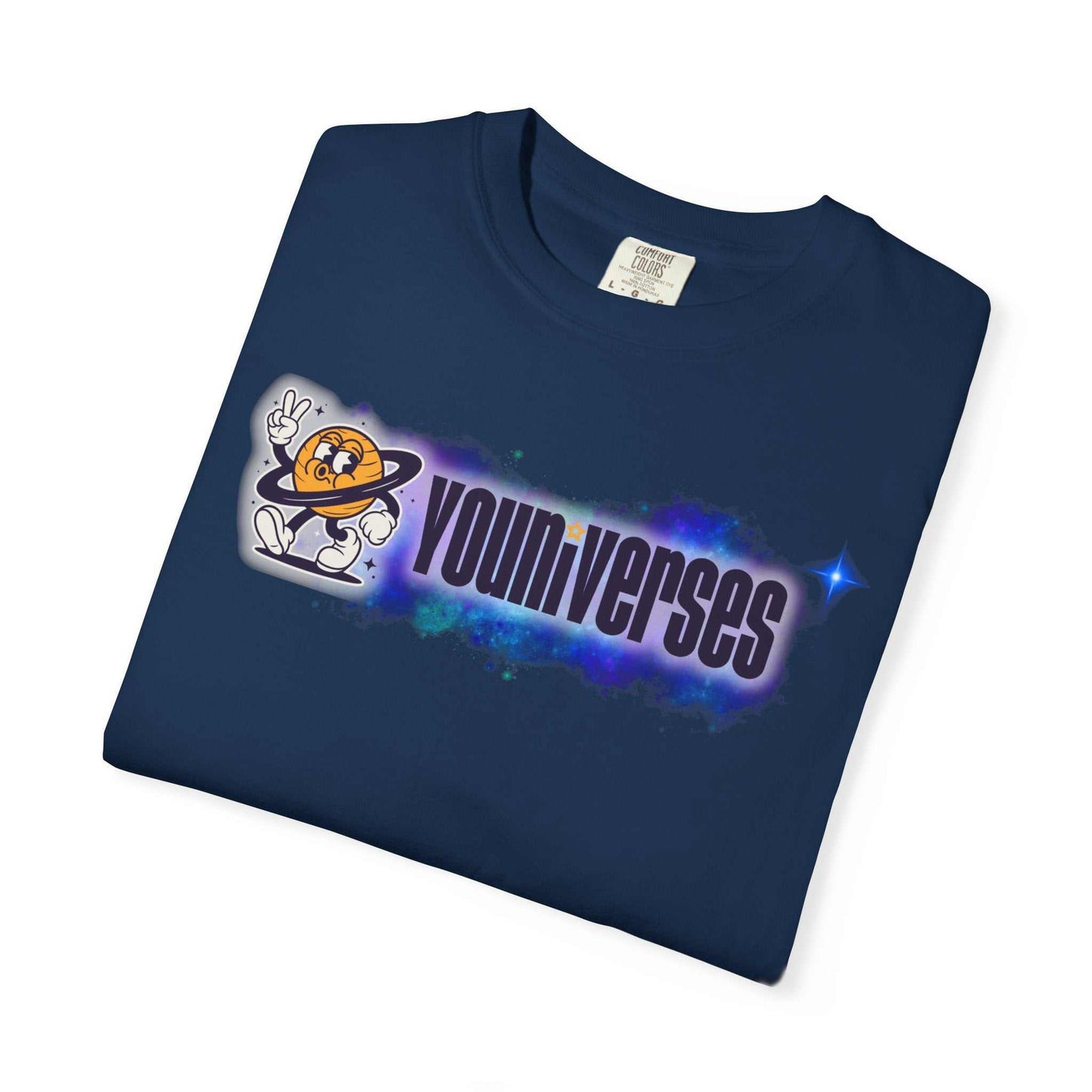 Youniverses Galaxy Logo T-Shirt — Space Cartoon Graphic Tee