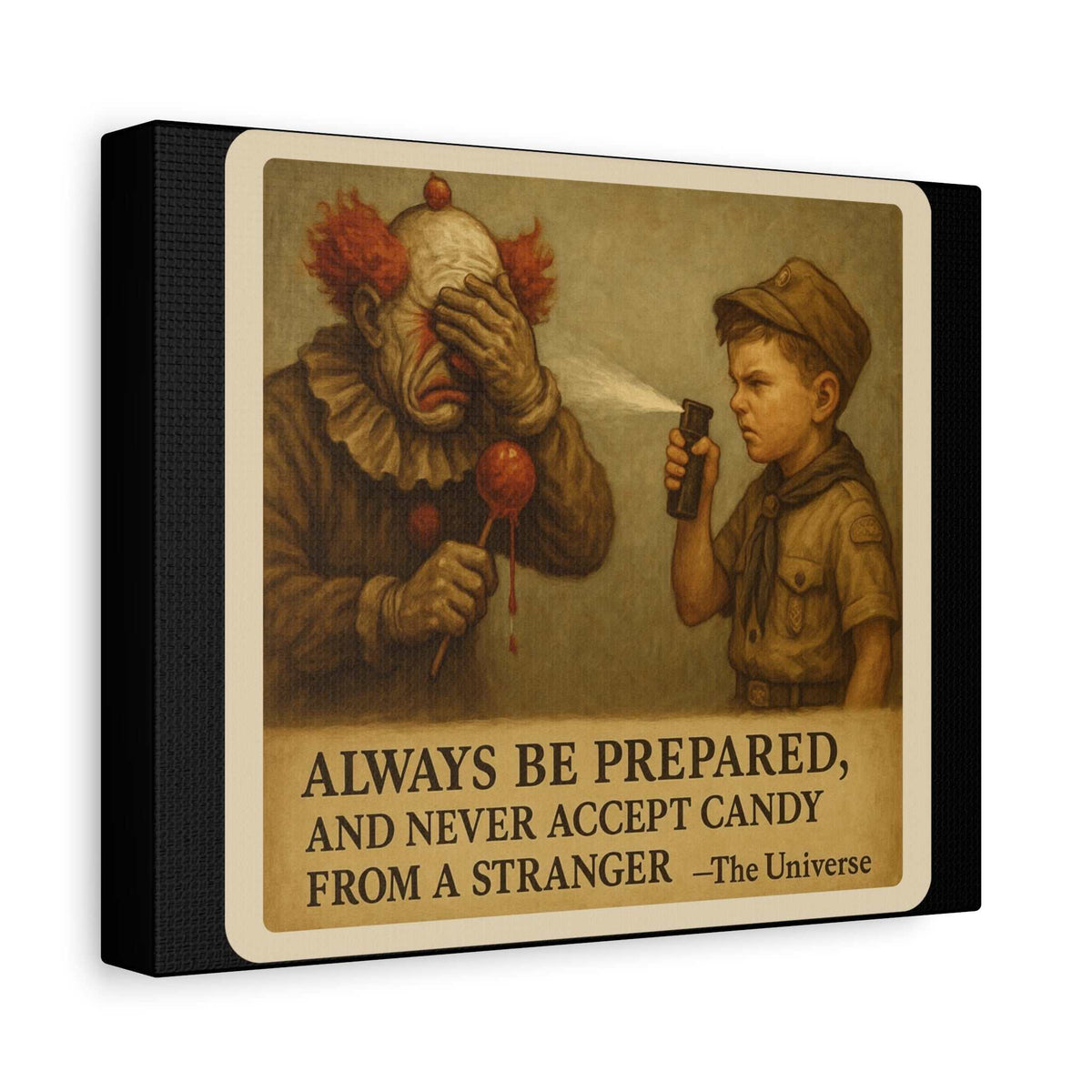 Generic Always Be Prepared Vintage Clown Canvas Wall Art - Matte Poster - Youniverses