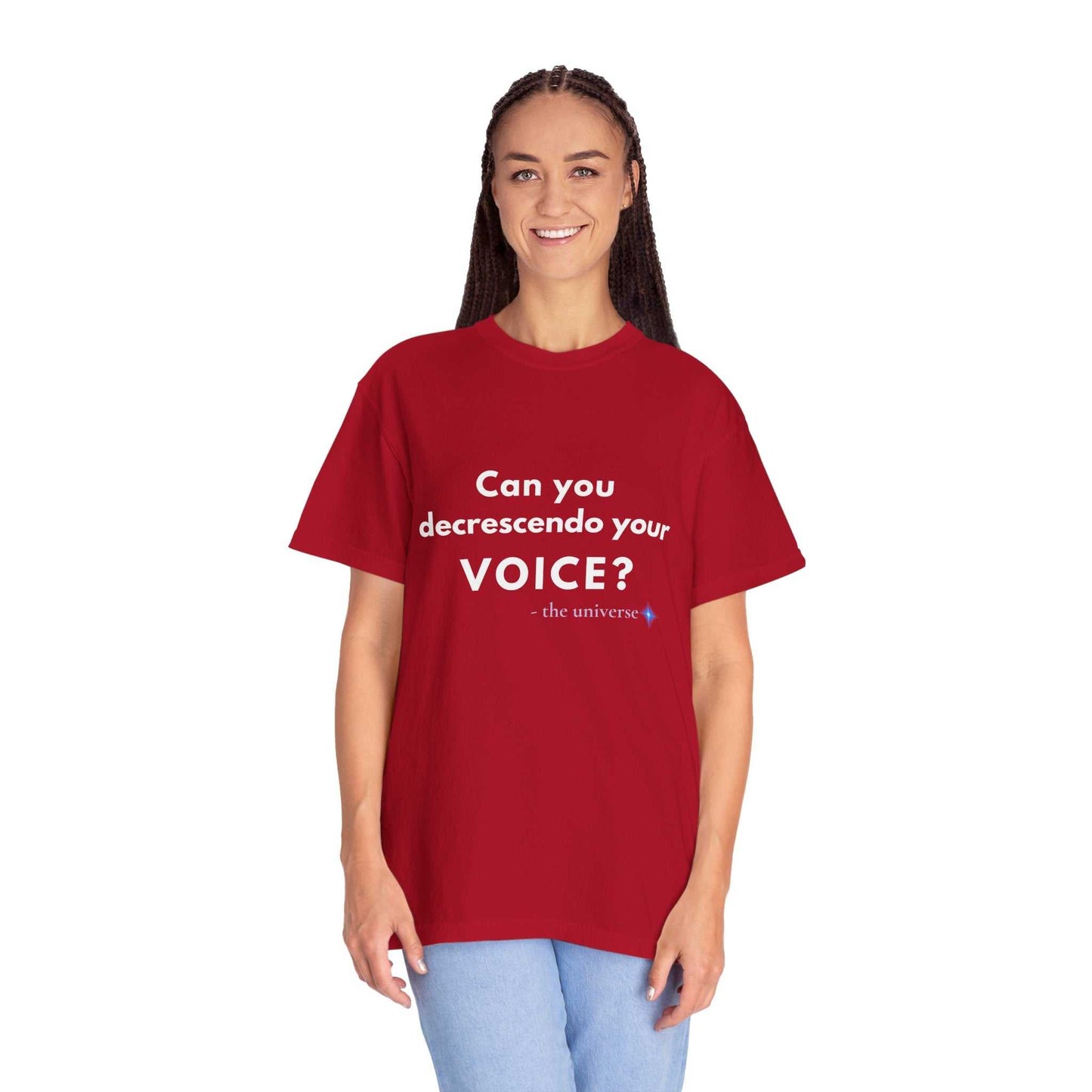 Can You Decrescendo Your Voice? T-Shirt — Music Humor Tee for Musicians & Choir
