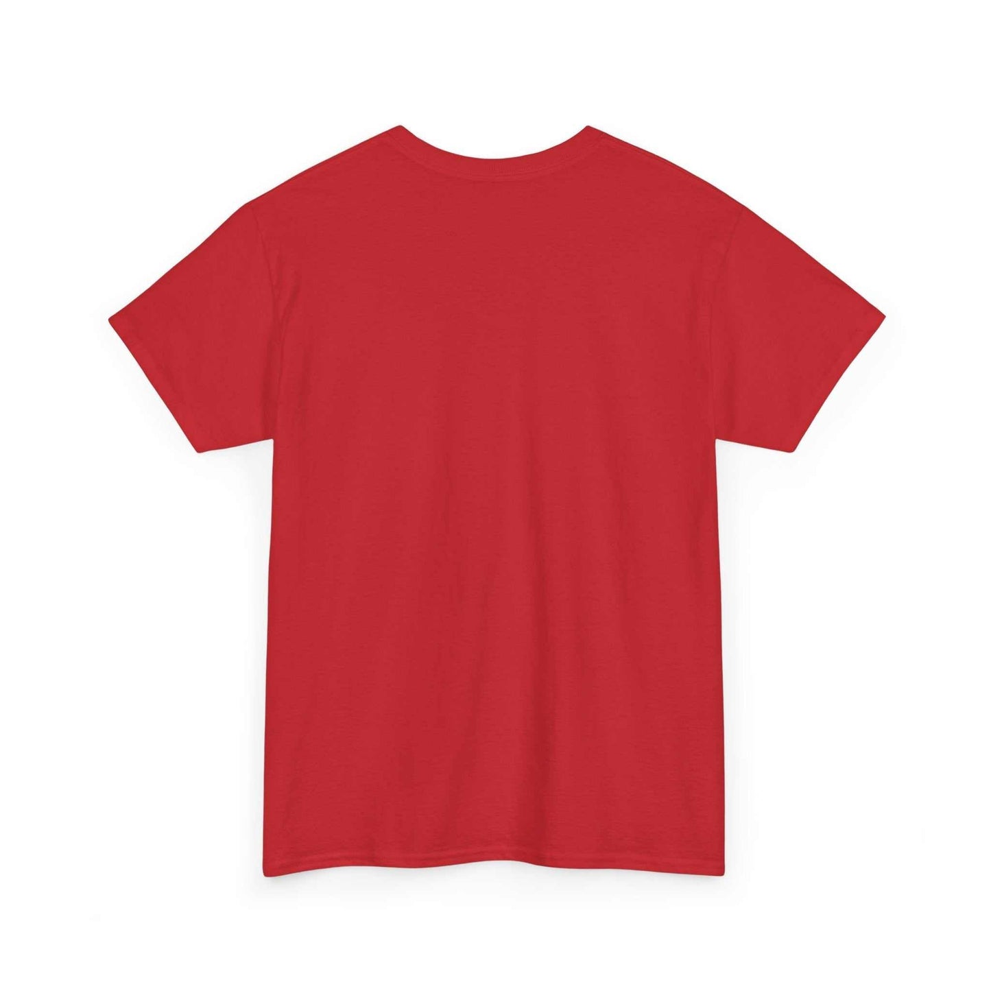 Back view of Cerberus Guard unisex heavy cotton red t-shirt