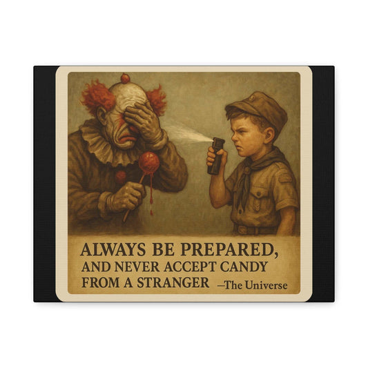 Generic Always Be Prepared Vintage Clown Canvas Wall Art - Matte Poster - Youniverses