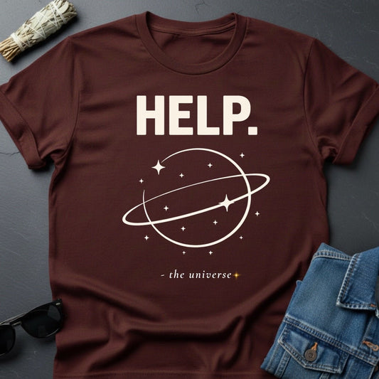 HELP. – Minimalist Sarcastic T-Shirt | Youniverses - Youniverses