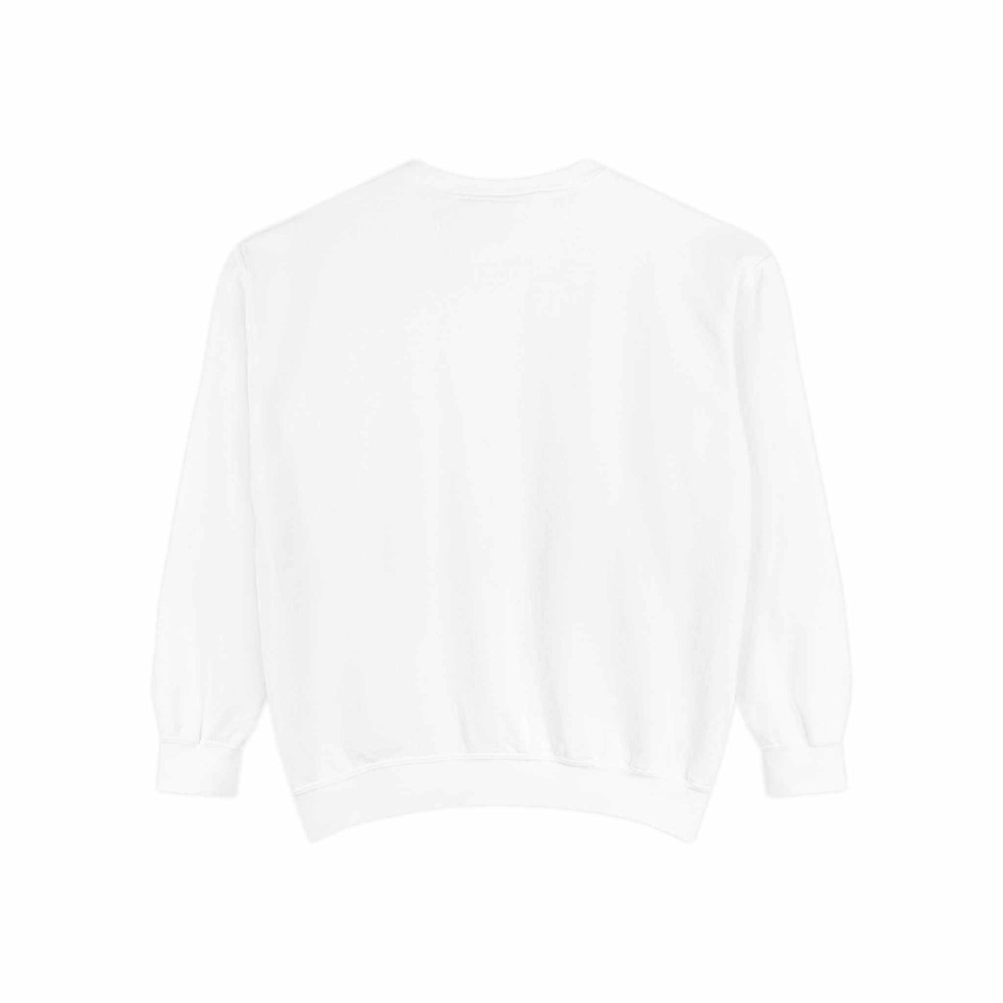 Comfort Colors® Spooky Sweater, a white unisex ghost Halloween sweatshirt.