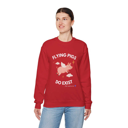 Flying Pigs Do Exist Sweatshirt | Funny Optimism Crewneck – Youniverses Cosmic Apparel
