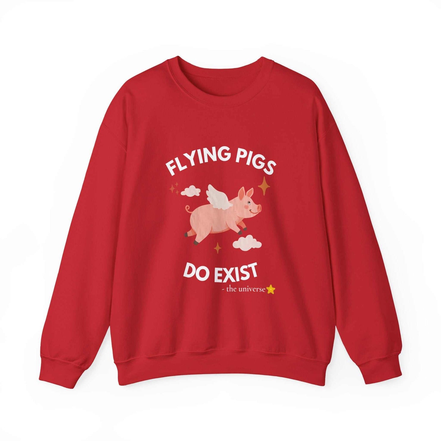 Flying Pigs Do Exist Sweatshirt — Cute Winged Pig Graphic Crewneck
