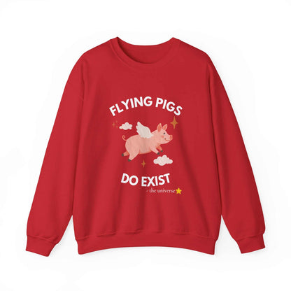 Flying Pigs Do Exist Sweatshirt — Cute Winged Pig Graphic Crewneck
