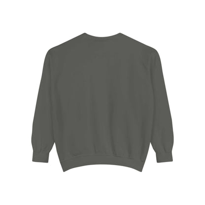 A dark gray long-sleeved sweatshirt.