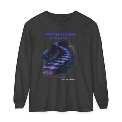 Inspirational Stairway Long Sleeve Tee – Garment - Dyed Cotton Shirt - Youniverses
