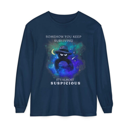 Comfort Colors Surviving the Universe Long Sleeve Galaxy Graphic Tee - Youniverses