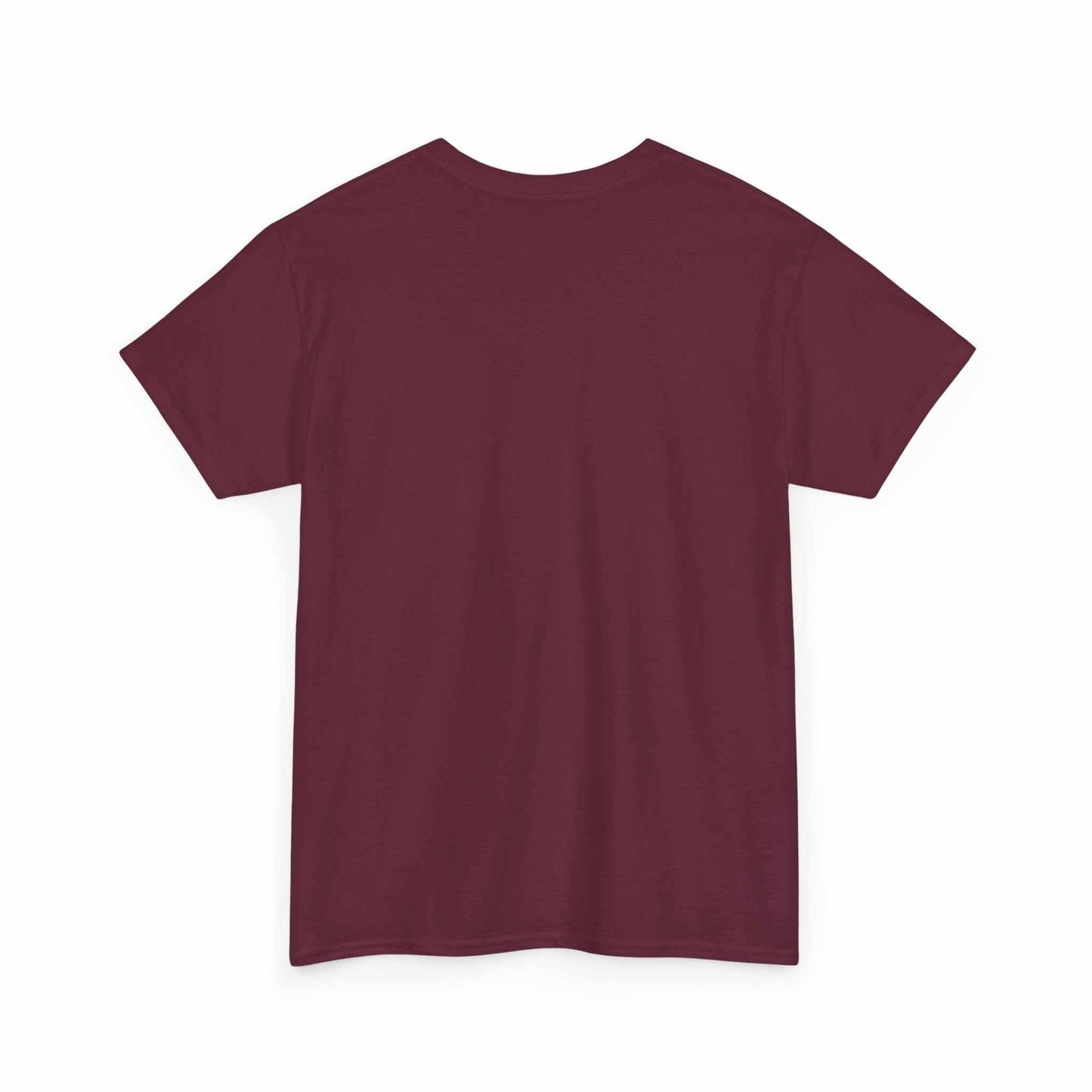 Cerberus Guard unisex heavy cotton t-shirt back view in maroon color