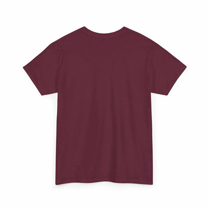 Cerberus Guard unisex heavy cotton t-shirt back view in maroon color