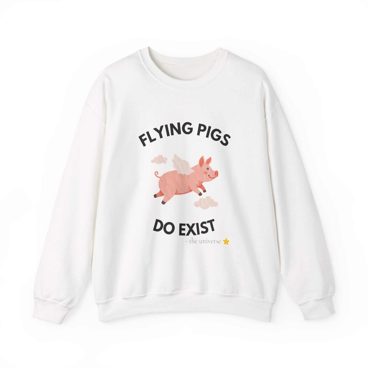 Flying Pigs Do Exist Sweatshirt — Cute Winged Pig Graphic Crewneck