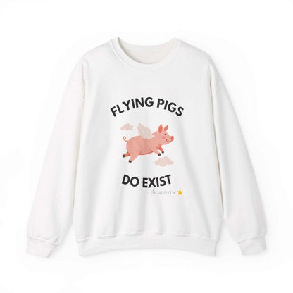 Flying Pigs Do Exist Sweatshirt — Cute Winged Pig Graphic Crewneck