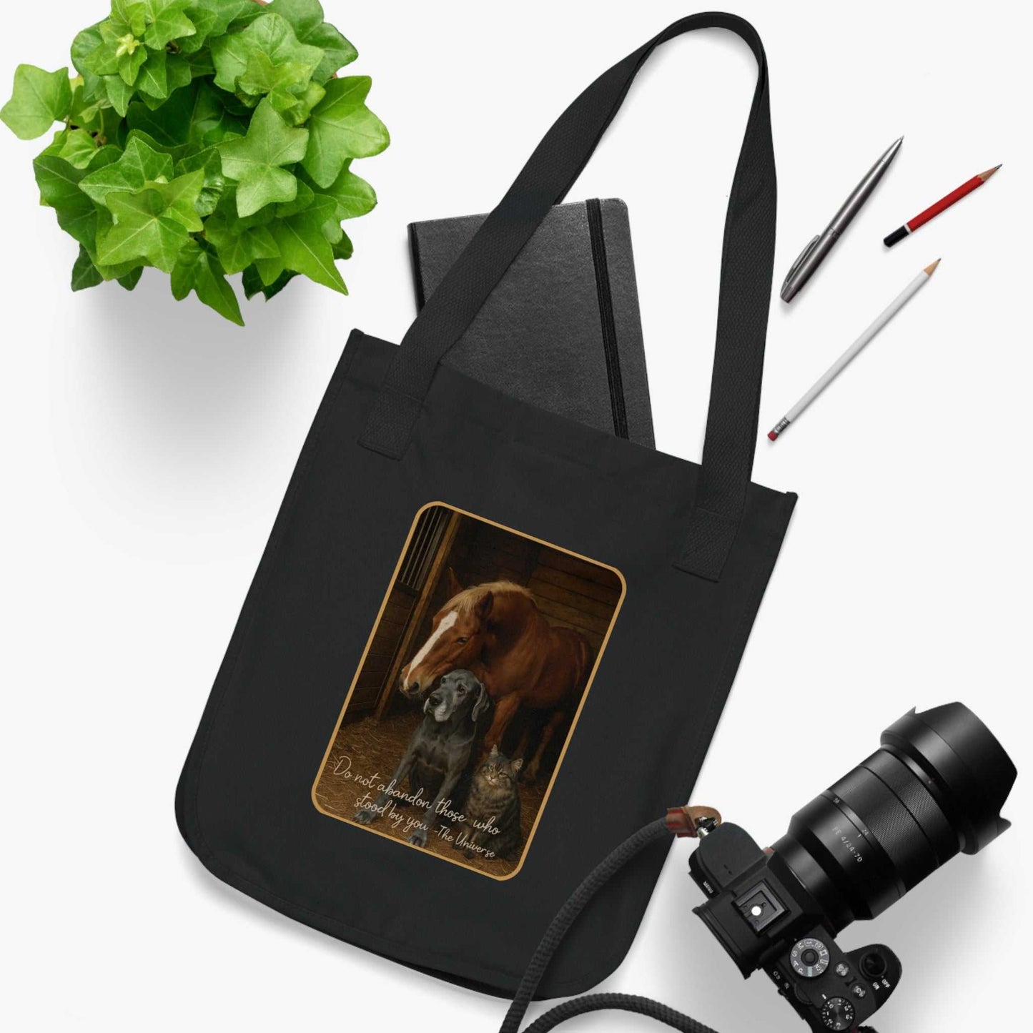 Organic Canvas Horse & Dog Tote Bag – Eco - Friendly Animal Carrier - Youniverses