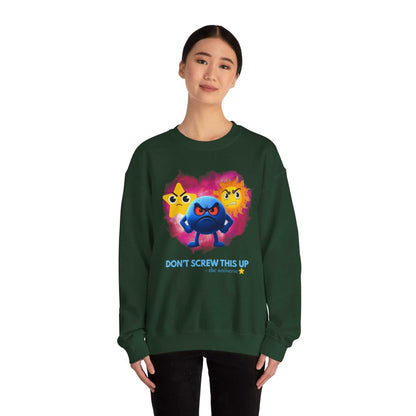 Don't Screw This Up Sweatshirt — Cute Angry Emoji Crewneck for Gamers & Geek Gifts