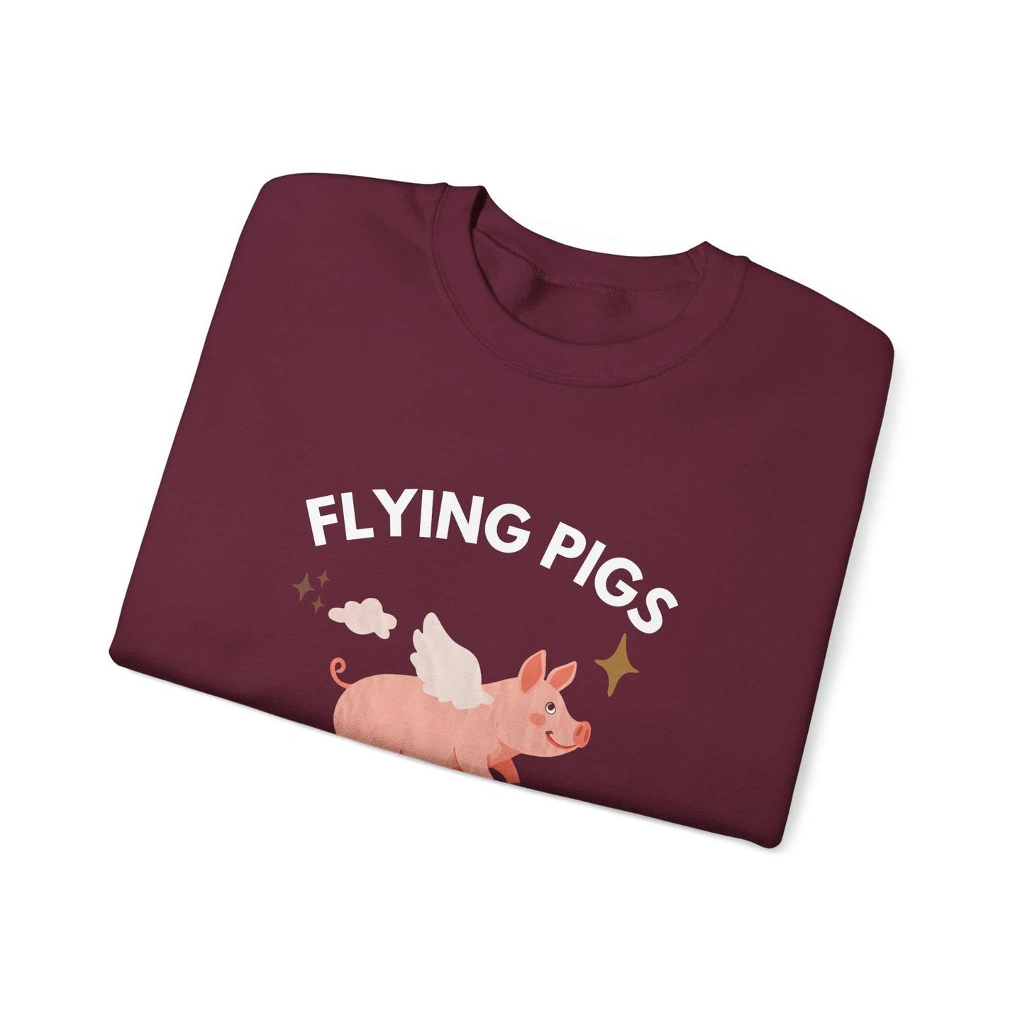 Flying Pigs Do Exist Sweatshirt — Cute Winged Pig Graphic Crewneck