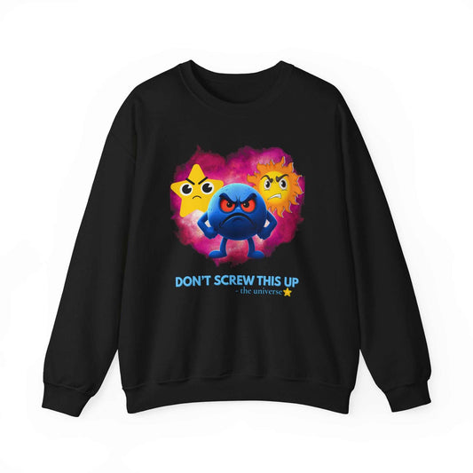 Don't Screw This Up Sweatshirt — Cute Angry Emoji Crewneck for Gamers & Geek Gifts
