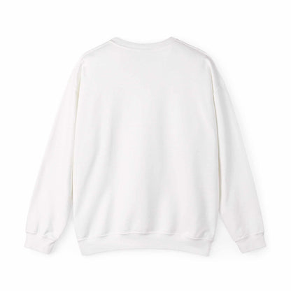 White crewneck sweatshirt blank back view cozy casual streetwear