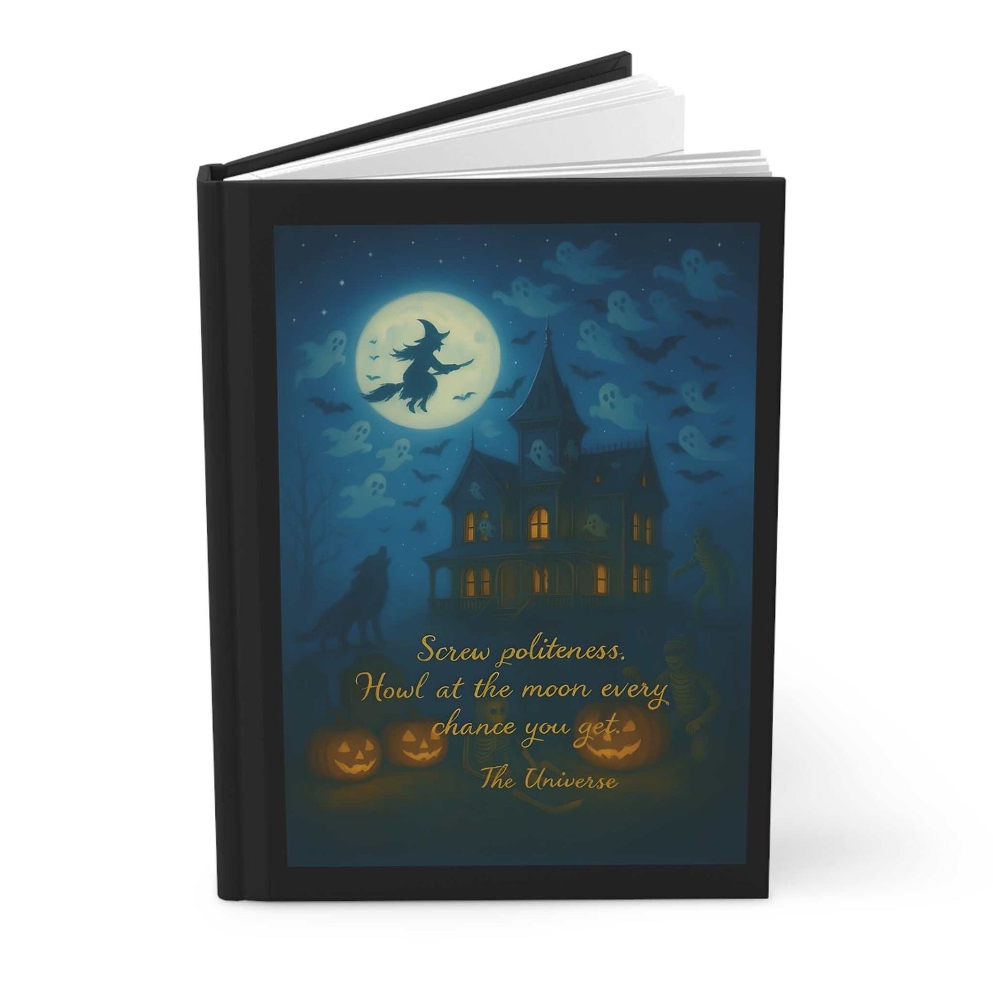 Generic Halloween Witch Hardcover Journal – 150 Lined Pages Notebook - Youniverses