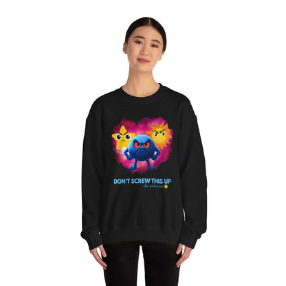 Don't Screw This Up Sweatshirt — Cute Angry Emoji Crewneck for Gamers & Geek Gifts