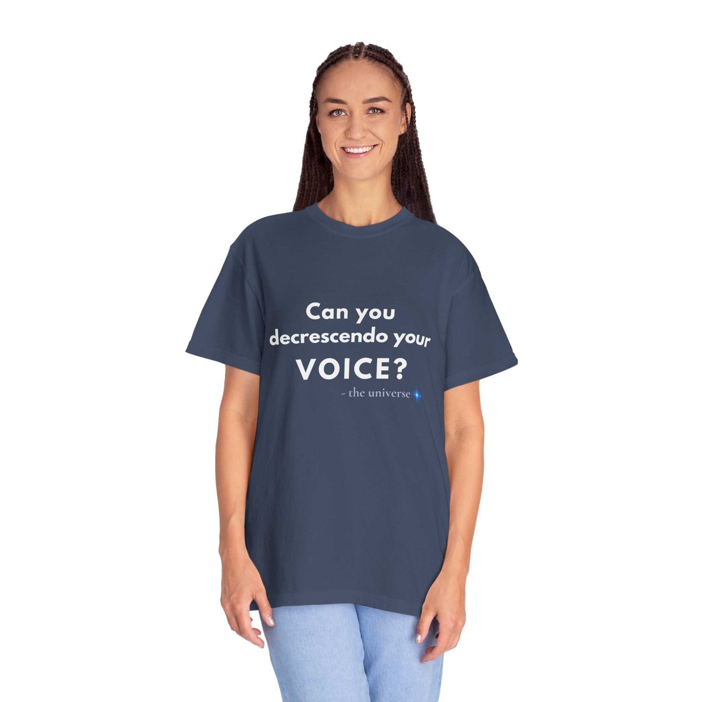 Can You Decrescendo Your Voice? T-Shirt — Music Humor Tee for Musicians & Choir