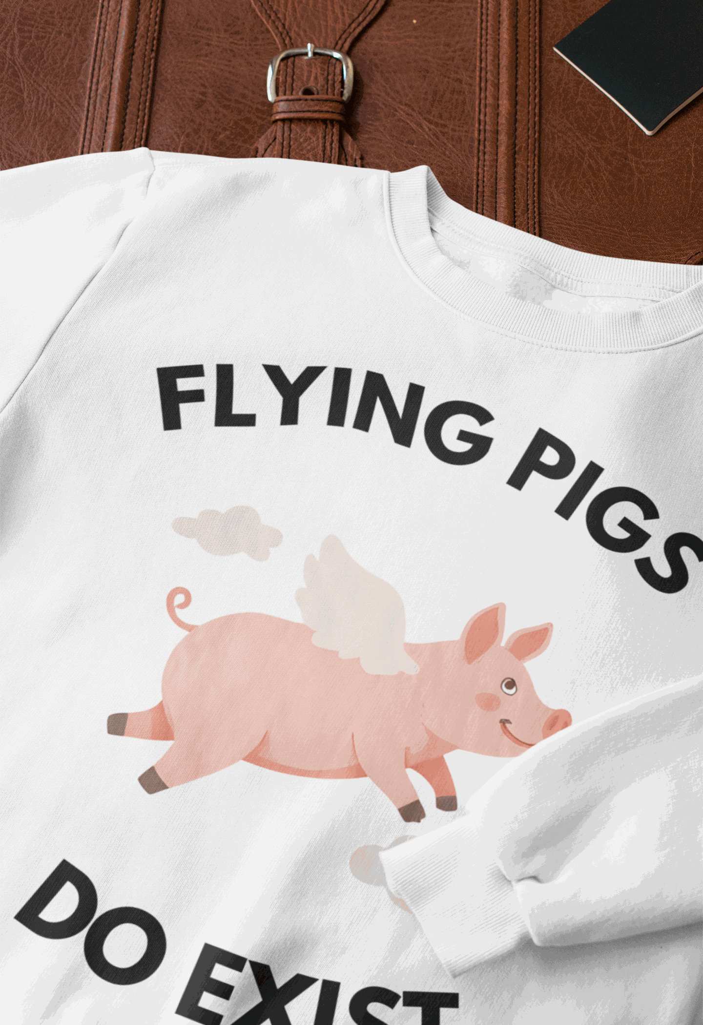 Flying Pigs Do Exist Sweatshirt | Funny Optimism Crewneck – Youniverses Cosmic Apparel