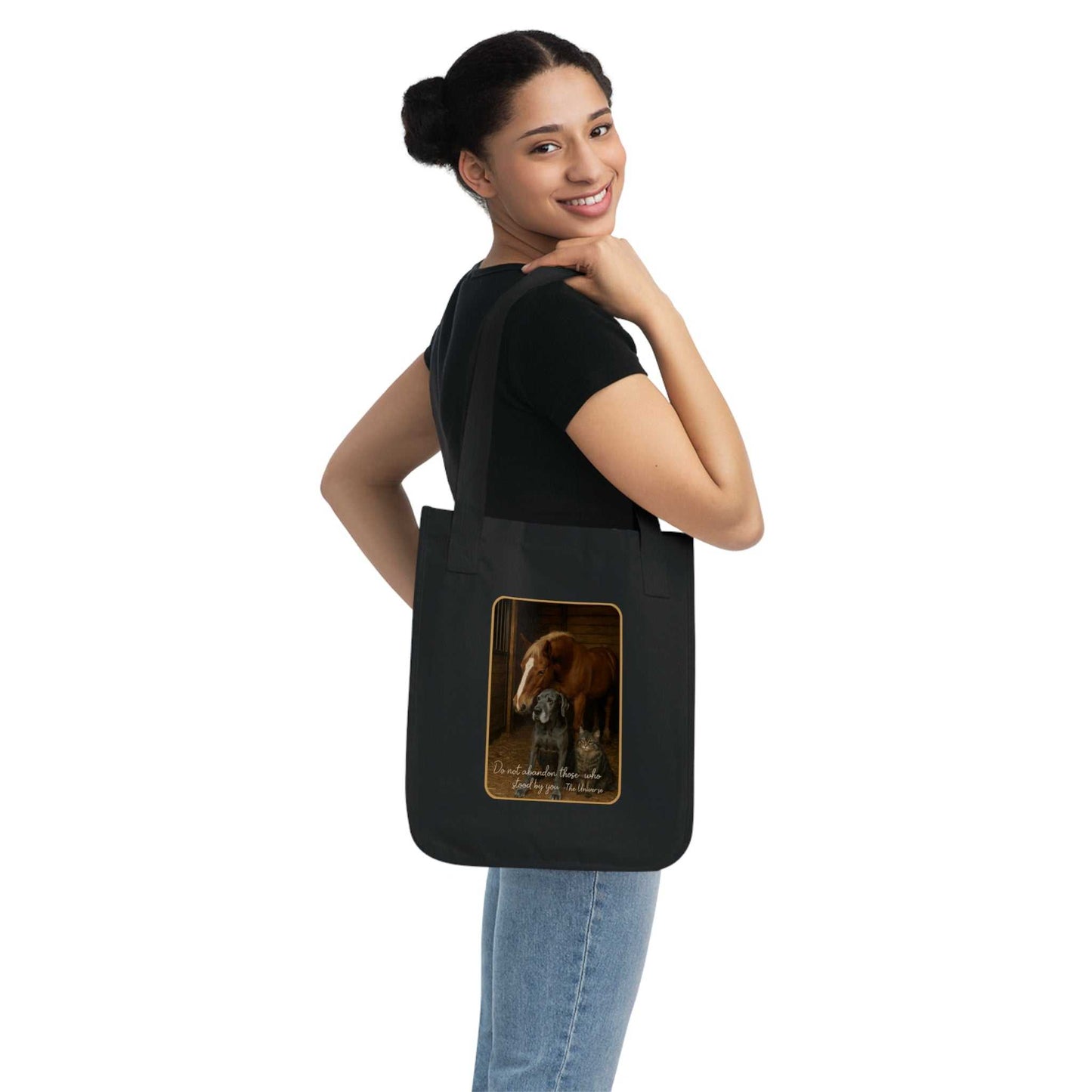 Organic Canvas Horse & Dog Tote Bag – Eco - Friendly Animal Carrier - Youniverses