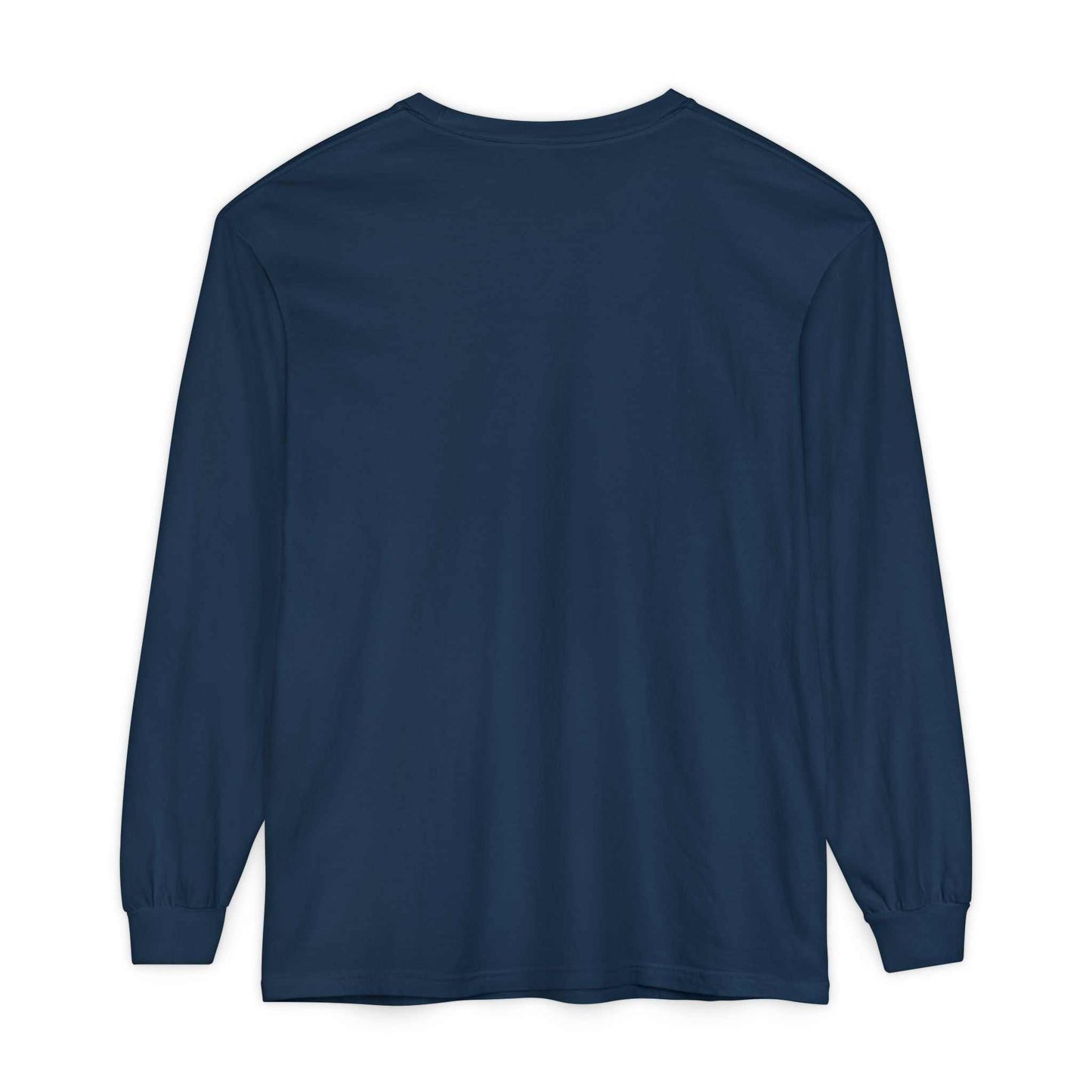 navy blue Comfort Colors long sleeve tee ready for battle graphic design
