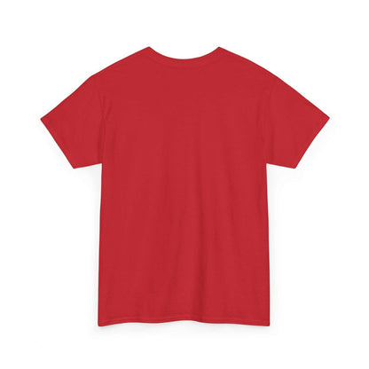 Back view of Cerberus Guard unisex heavy cotton red t-shirt