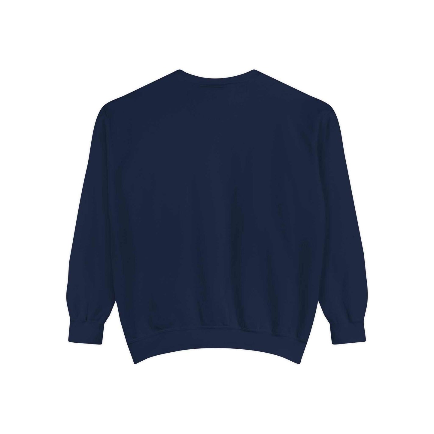 Navy sweatshirt with a Halloween design.
