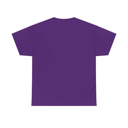 Cerberus Guard unisex heavy cotton t-shirt back view in purple color
