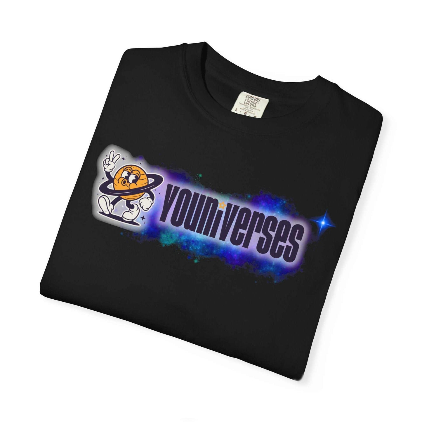 Youniverses Galaxy Logo T-Shirt — Space Cartoon Graphic Tee