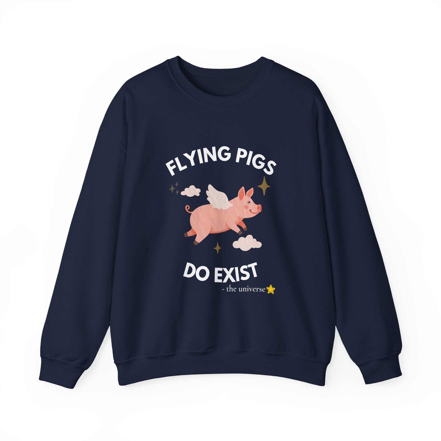 Flying Pigs Do Exist Sweatshirt — Cute Winged Pig Graphic Crewneck