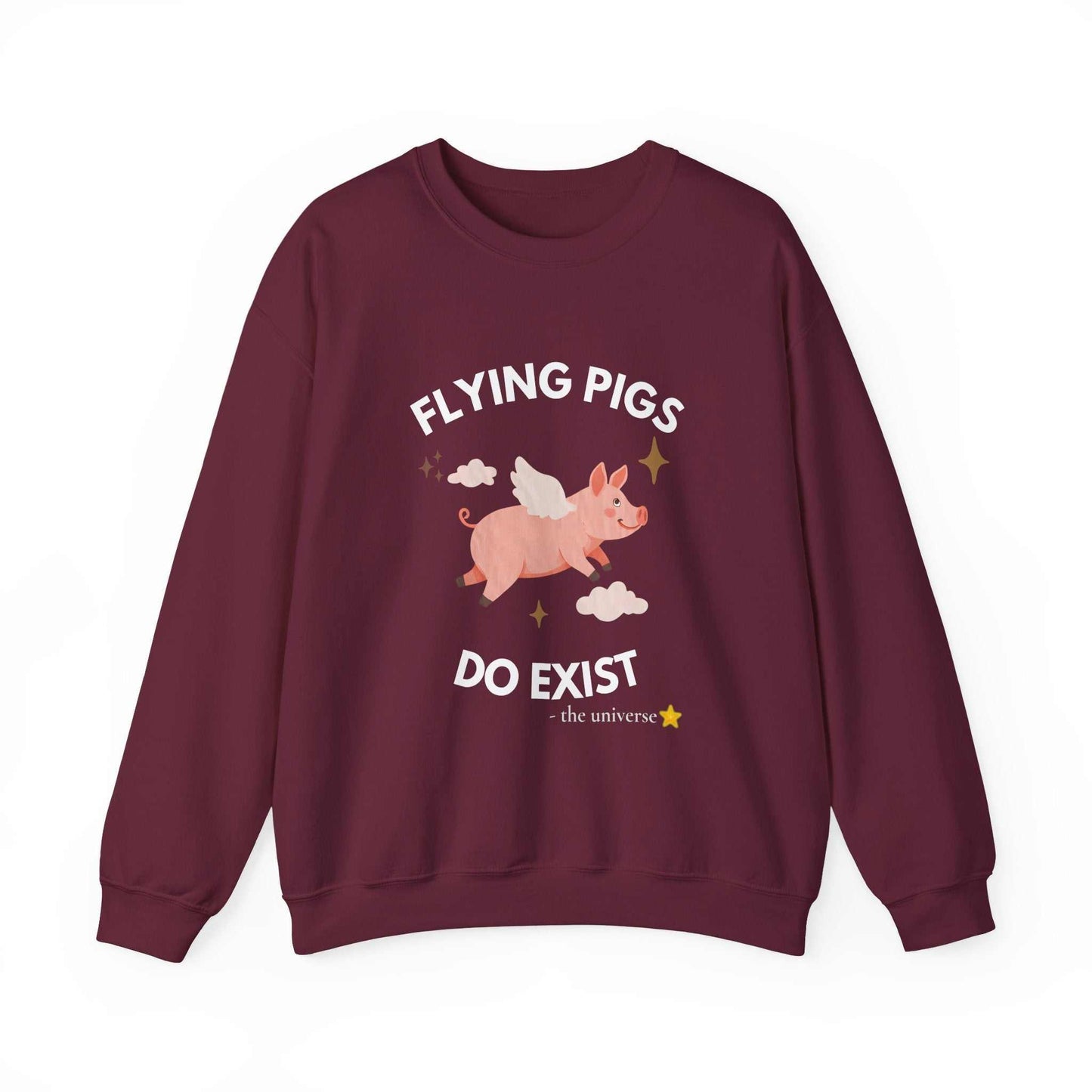 Flying Pigs Do Exist Sweatshirt — Cute Winged Pig Graphic Crewneck