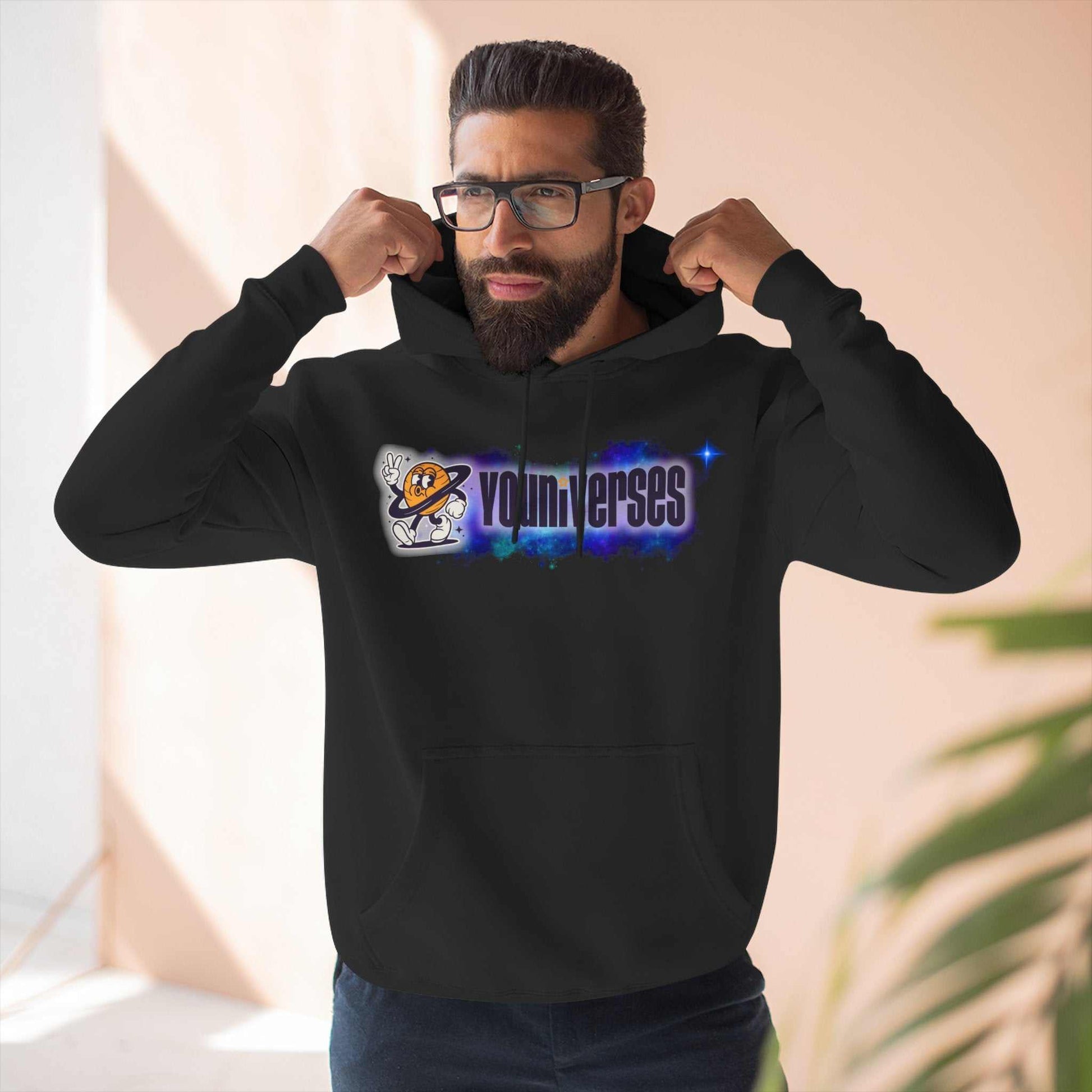 Youniverses Curiosity Star Hoodie – Unisex Fleece Space Pullover - Youniverses