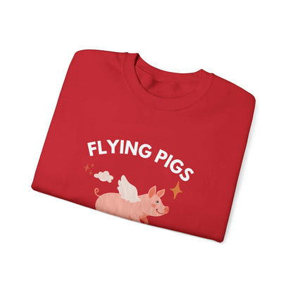 Flying Pigs Do Exist Sweatshirt — Cute Winged Pig Graphic Crewneck