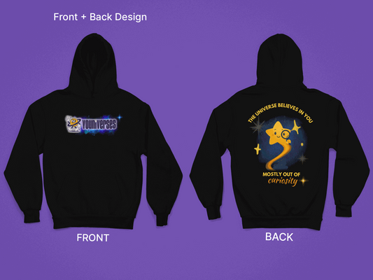 Youniverses Curiosity Star Hoodie – Unisex Fleece Space Pullover - Youniverses