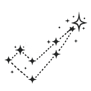 Star constellation pattern on a white background