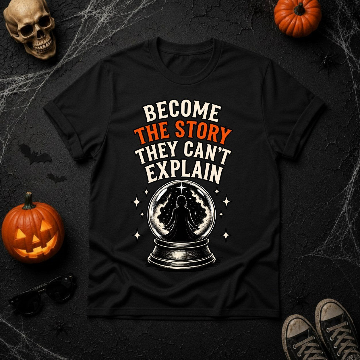 Become the Story They Can't Explain Crystal Ball Graphic Tee | Youniverses - Youniverses