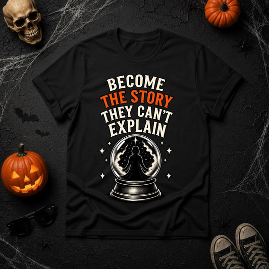 Become the Story They Can't Explain Crystal Ball Graphic Tee | Youniverses - Youniverses
