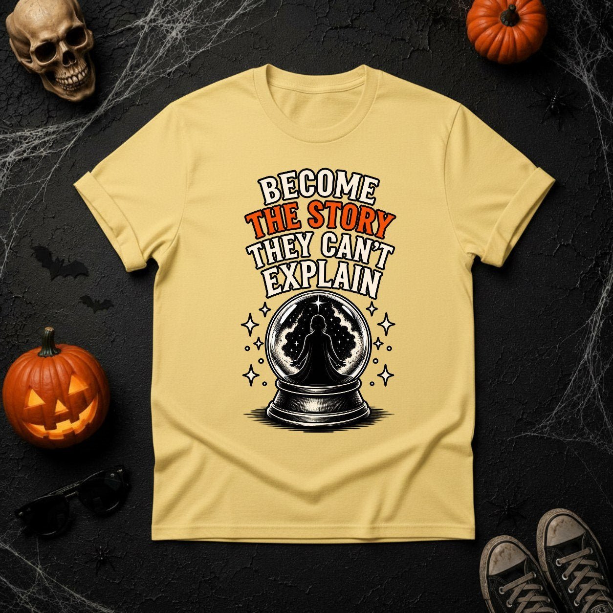 Become the Story They Can't Explain Crystal Ball Graphic Tee | Youniverses - Youniverses