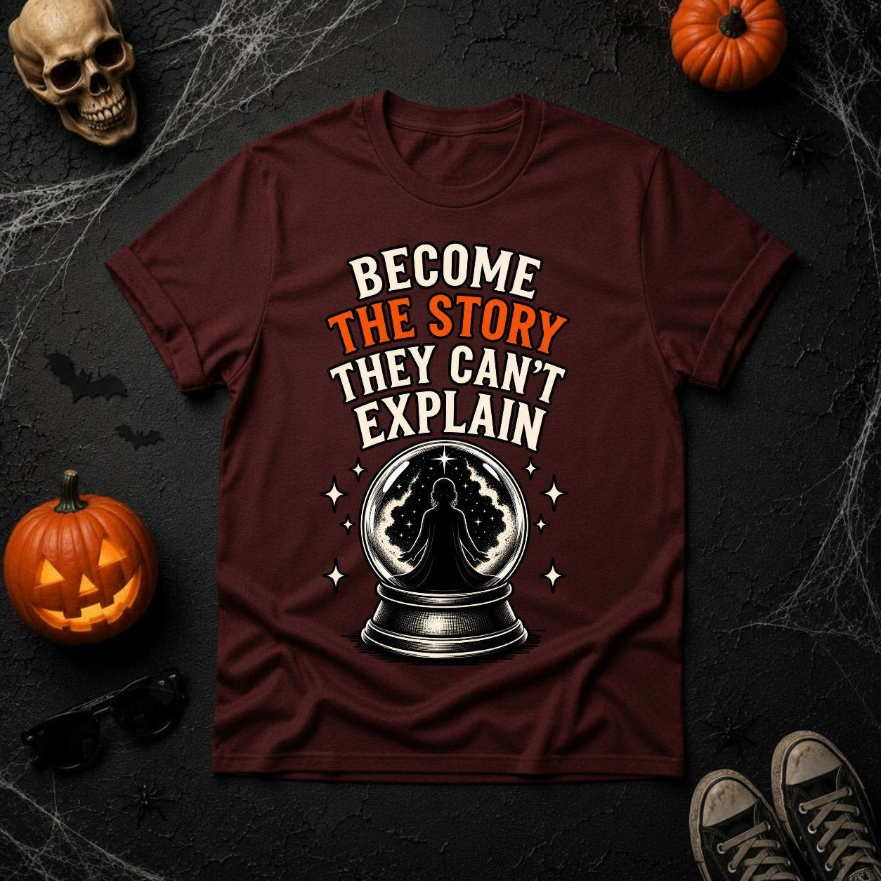 Become the Story They Can't Explain Crystal Ball Graphic Tee | Youniverses - Youniverses