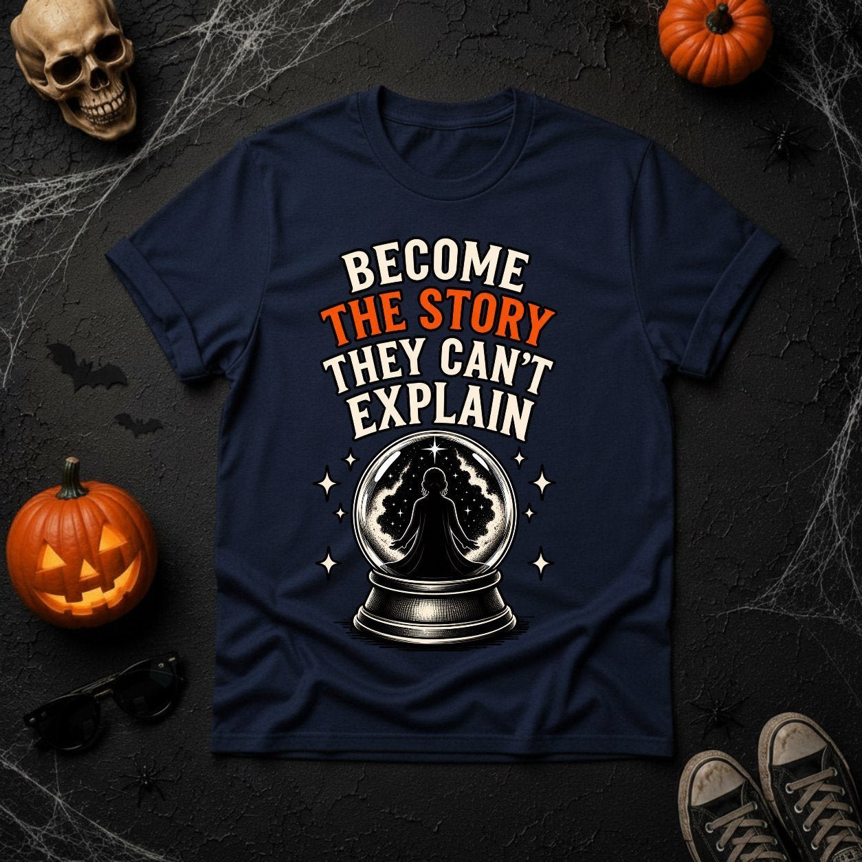 Become the Story They Can't Explain Crystal Ball Graphic Tee | Youniverses - Youniverses