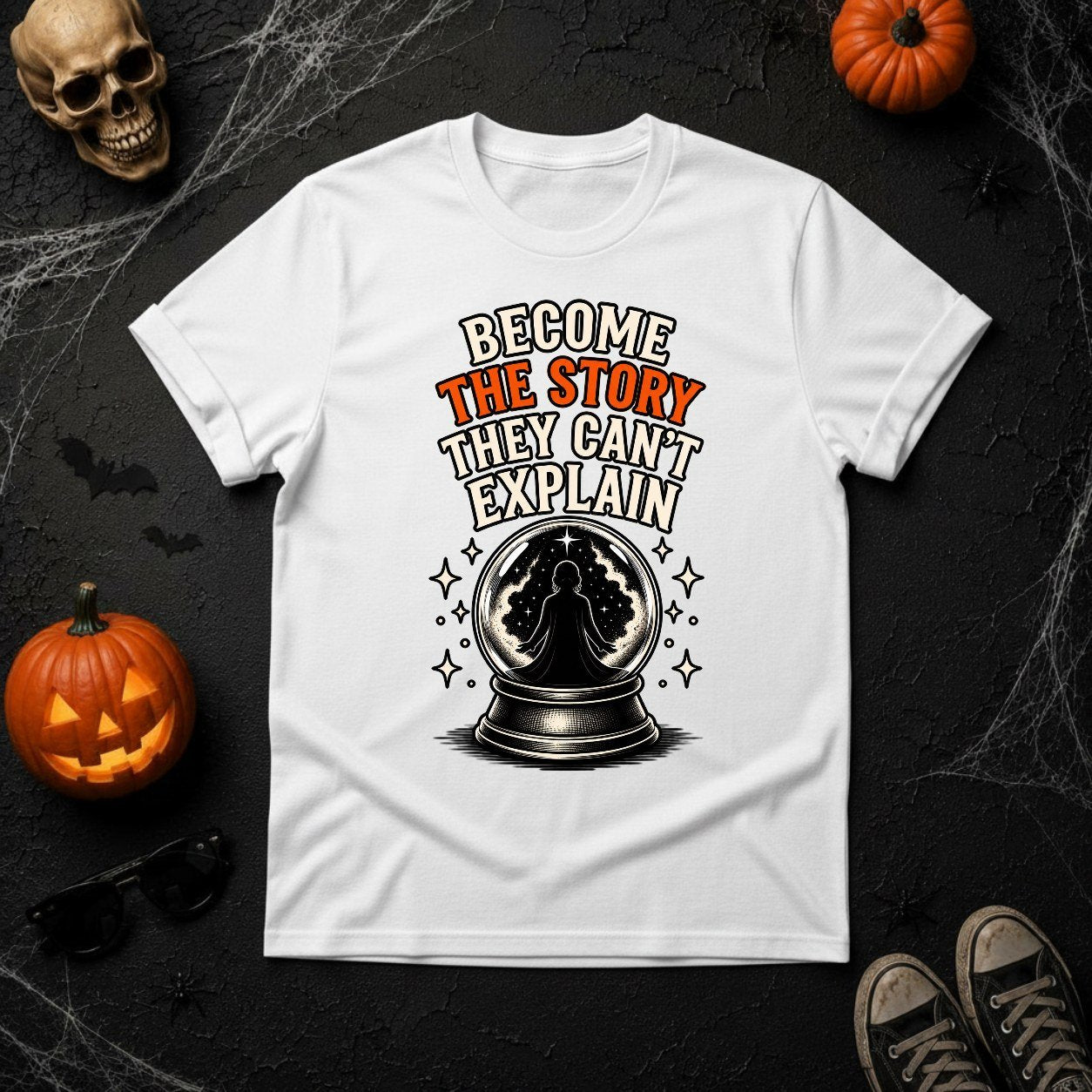 Become the Story They Can't Explain Crystal Ball Graphic Tee | Youniverses - Youniverses