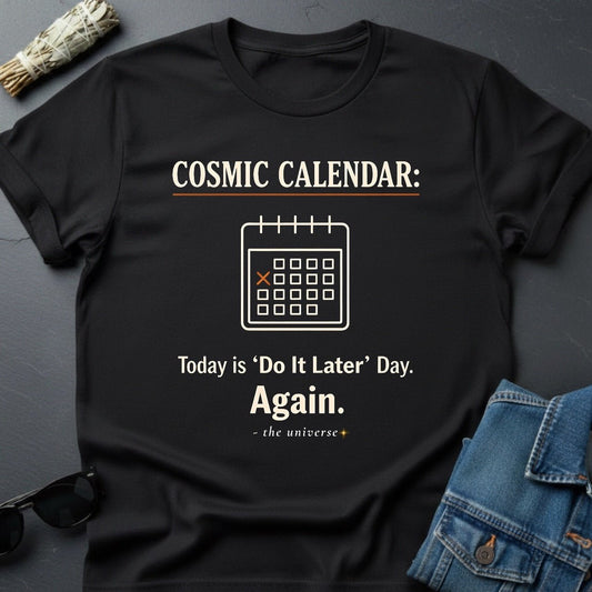 Cosmic Calendar: Today is 'Do It Later' Day. Again. Graphic T-Shirt - Youniverses