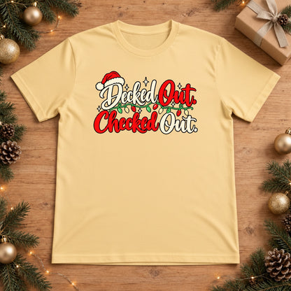 Decked Out Checked Out Christmas T-shirt - Butter