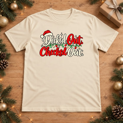 Decked Out Checked Out Christmas T-shirt - Ivory