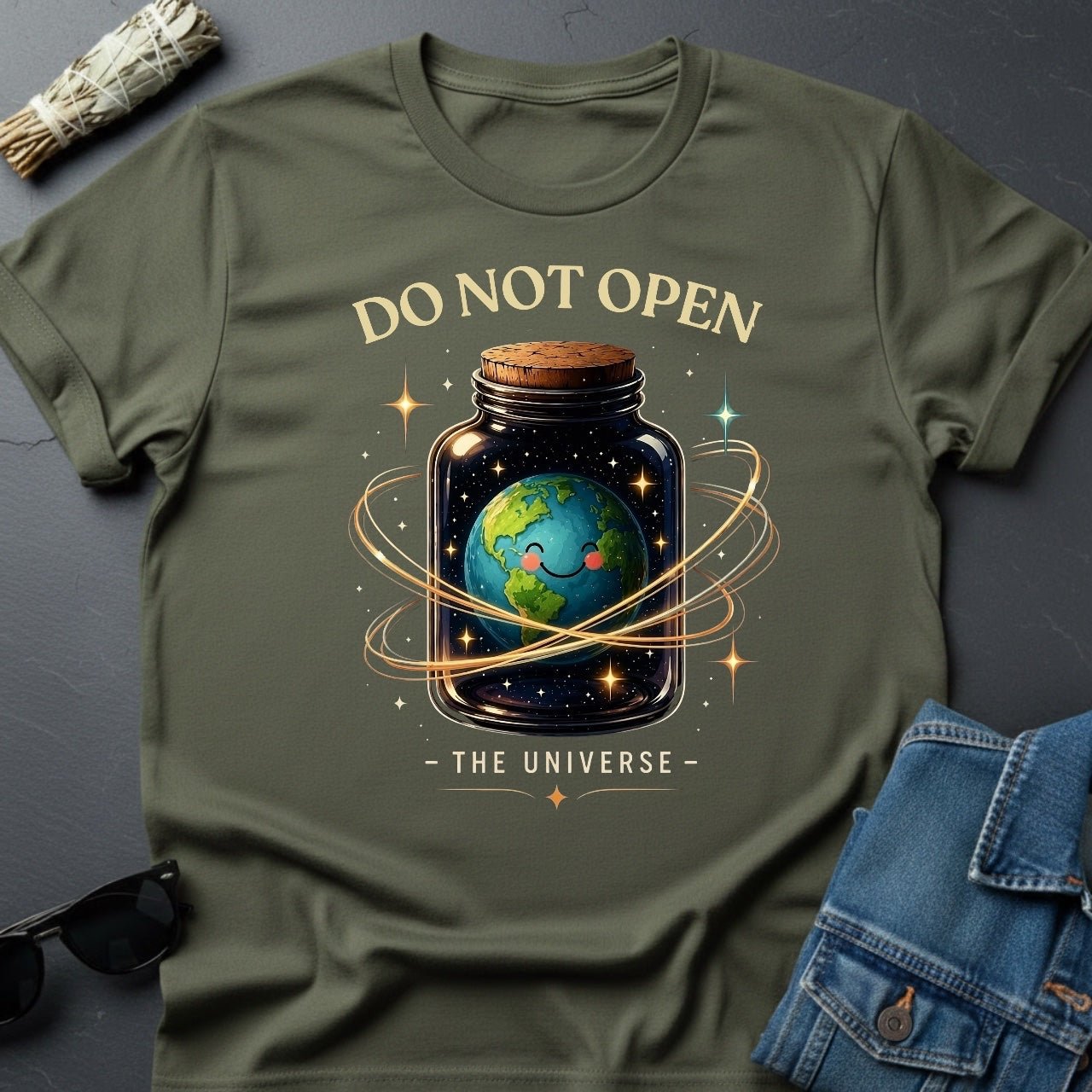 The Universe Jar Graphic T-Shirt - Cosmic Earth Tee by Youniverses - Youniverses