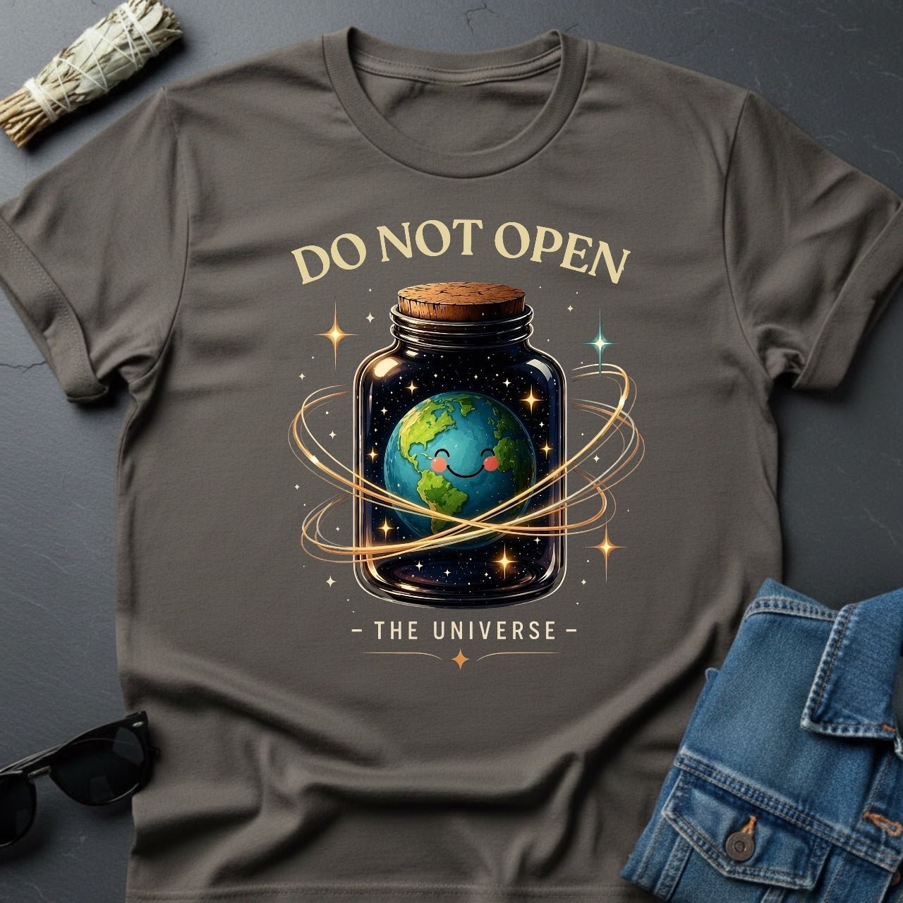 The Universe Jar Graphic T-Shirt - Cosmic Earth Tee by Youniverses - Youniverses